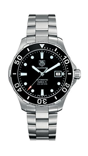 Tag Heuer Men's Aquaracer Calibre 5 Stainless Steel Black Dial Watch #WAN2110.BA0822