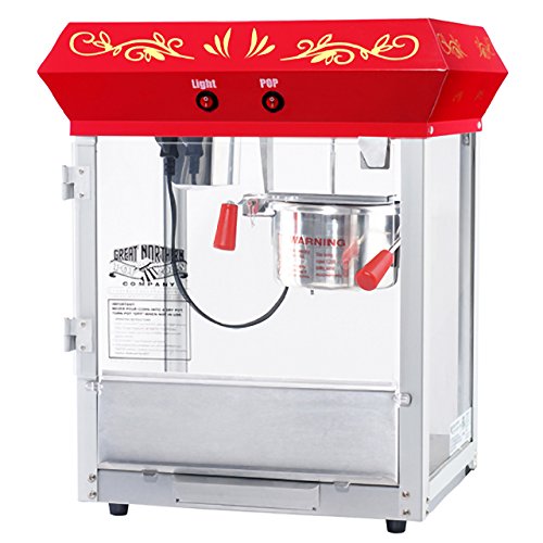 6112 Great Northern Popcorn Red Foundation Top Popcorn Popper Machine, 4 Ounce