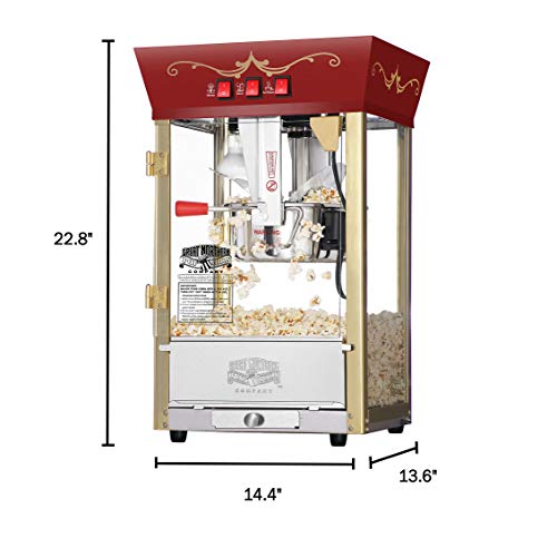 Great Northern Popcorn Red Matinee Movie Theater Style 8 oz. Ounce Antique Popcorn Machine