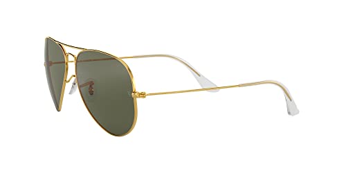 Ray-Ban RB3025 Classic Aviator Sunglasses, Gold/Green Polarized, 58 mm