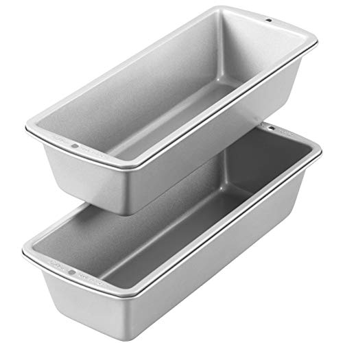 Wilton Recipe Right Non-Stick Long Loaf Pans - Long Baking Pans for Homemade Bread and Sandwiches, Bake More Bread to Share with This 2-Piece Set, Steel, 12 x 4.5-Inch