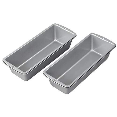 Wilton Recipe Right Non-Stick Long Loaf Pans - Long Baking Pans for Homemade Bread and Sandwiches, Bake More Bread to Share with This 2-Piece Set, Steel, 12 x 4.5-Inch