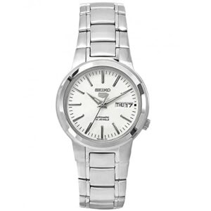 seiko snka01 men's 5 automatic white dial stainless steel bracelet watch