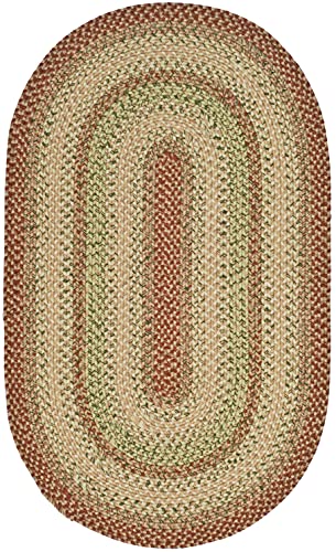 SAFAVIEH Braided Collection 4' x 6' Oval Rust / Multi BRD303A Handmade Country Cottage Reversible Area Rug