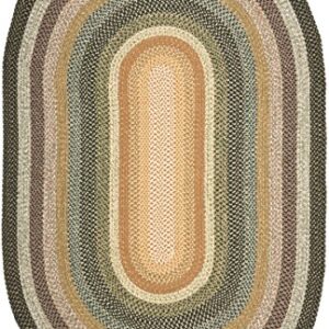 SAFAVIEH Braided Collection Area Rug - 4' x 6' Oval, Multi, Handmade Country Cottage Reversible, Ideal for High Traffic Areas in Living Room, Bedroom (BRD308A)