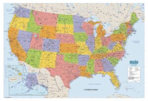 house of doolittle write on/wipe off laminated united states map 38 x 25 inch (hod721)
