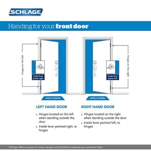 Schlage F60 V PLY 619 FLA Plymouth Front Entry Handleset with Flair Lever, Deadbolt Keyed 1 Side, Satin Nickel