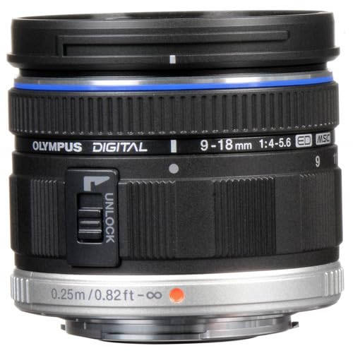 Olympus M.Zuiko Digital ED 9-18mm F4.0-5.6 Lens, for Micro Four Thirds Cameras