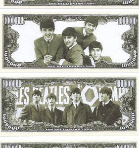 The Beatles $Million Dollar$ Novelty Bills Complete Set of 4