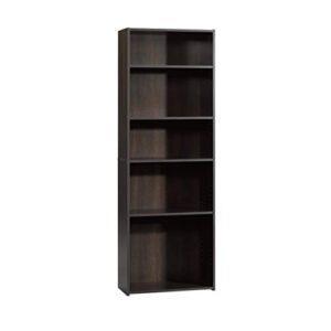 sauder beginnings 5-shelf bookcase, cinnamon cherry finish