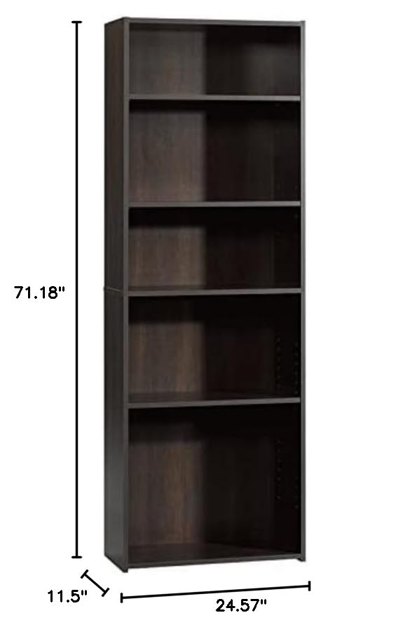 Sauder Beginnings 5-Shelf Bookcase, Cinnamon Cherry finish