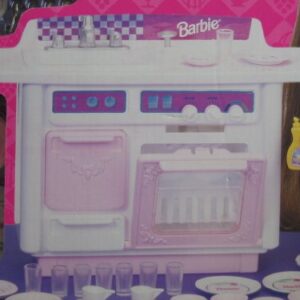 Barbie FUN FIXIN' DISHWASHER Set DELUXE APPLIANCE Playset w DISH WASHER, Dishes & MORE (1997 Arcotoys, Mattel)