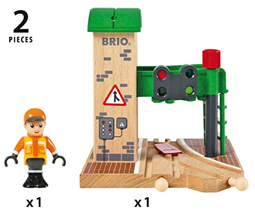 Brio World 33674 - Signal Station - 2 Piece Wooden Toy Train Accessory for Kids Age 3 and Up