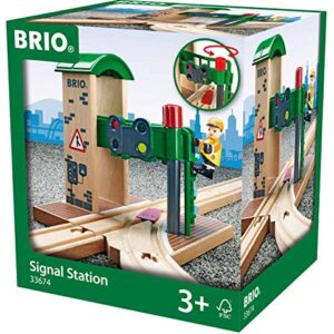 Brio World 33674 - Signal Station - 2 Piece Wooden Toy Train Accessory for Kids Age 3 and Up