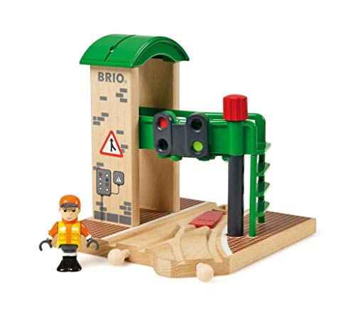 Brio World 33674 - Signal Station - 2 Piece Wooden Toy Train Accessory for Kids Age 3 and Up