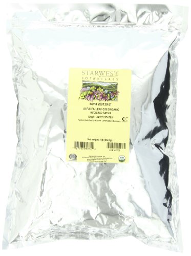 Starwest Botanicals Organic Alfalfa Leaf Cut, 1-pound Bag