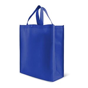 simply green solutions - reusable grocery bags, durable large tote bags, shopping bags for groceries, utility tote, reusable gift bags with handles, 14 x 16.5 x 6, pack of 10, royal blue