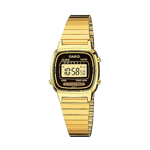 Casio Women's Vintage LA670WGA-1DF Daily Alarm Digital Gold-tone Watch