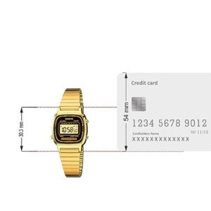 Casio Women's Vintage LA670WGA-1DF Daily Alarm Digital Gold-tone Watch