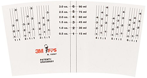 3M PPS (Original Series) Mix Ratio Insert - Generic, 16067, 3 oz, 10 inserts per pack