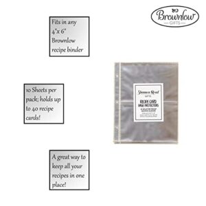 Brownlow Gifts Universal Recipe Card Refill Sheets, Clear 10-Count (Holds 40 Cards)