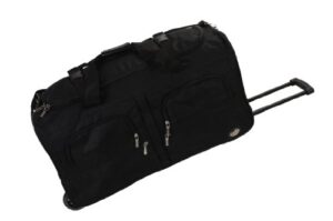 rockland rolling duffel bag, black, 30-inch