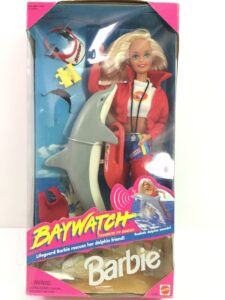baywatch barbie doll with dolphin & accessories 1994