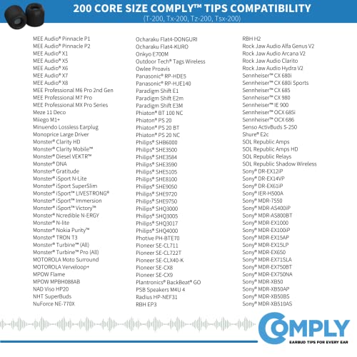 Comply Foam 200 Series Replacement Ear Tips for Bang and Olufsen, Sennheiser, Axil, MEE Audio, KZ, Bose & More | Ultimate Comfort | Unshakeable Fit|NO TechDefender | Assorted S/M/L, 3 Pairs