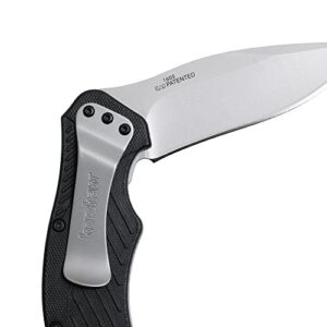 Kershaw Clash Pocketknife, 3" 8Cr13MoV Steel Drop Point Blade, Assisted One-Handed Flipper Opening, Folding Utility EDC