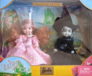barbie kelly doll as glinda and the wicked witch of the west giftset - wizard of oz collectibles (2003)