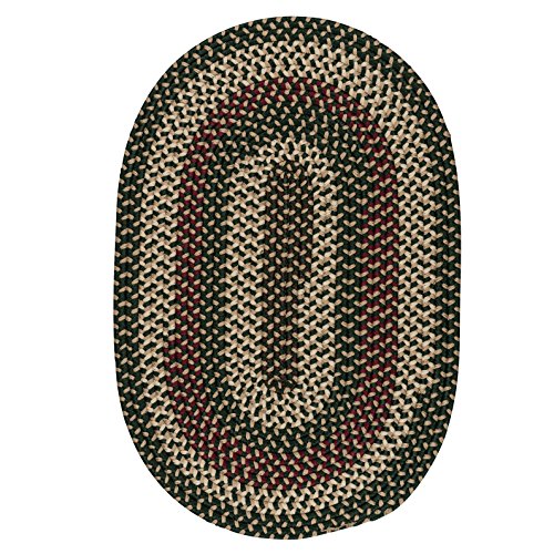 Brook Farm Polypropylene Braided Rug, 4' x 6', Winter Green