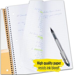 Five Star Spiral Notebook, 1 Subject, College Ruled Paper, 100 Sheets, 11" x 8-1/2", School, Wired, Black (72057)