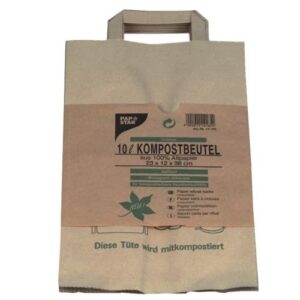 papstar compost bags, kraft paper, brown, 28 x 22 x 28 cm, 15 units