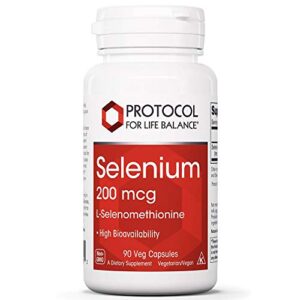 protocol selenium 200mcg - essential mineral, immune, thyroid & prostate health - 90 veg caps