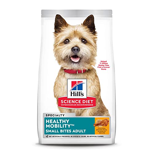 Hill's Science Diet Dry Dog Food, Adult, Healthy Mobility Small Bites, Chicken Meal, Brown Rice & Barley Recipe, 15.5 lb. Bag