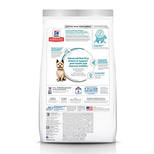 Hill's Science Diet Dry Dog Food, Adult, Healthy Mobility Small Bites, Chicken Meal, Brown Rice & Barley Recipe, 15.5 lb. Bag