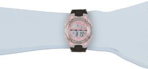 Armitron Sport Women's 456984PNK Pink Digial Chronograph Watch with Black Textured Resin Strap