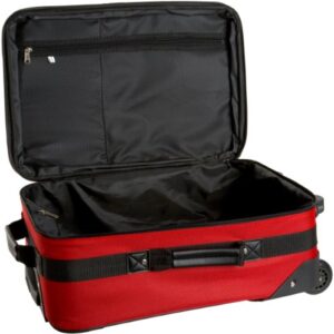 Rockland Journey Softside Upright Luggage Set,Expandable, Red, 4-Piece (14/19/24/28)