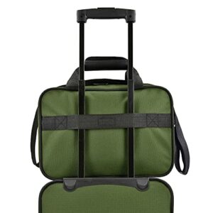 U.S. Traveler Rio Fabric Expandable Carry-on Luggage, Green, 2 Wheel