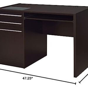 Coaster Furniture Halston 48-inch 2-Drawer Connect-it Office Cappuccino Ontario Single Pedestal Computer Desk with Charging Station 800702