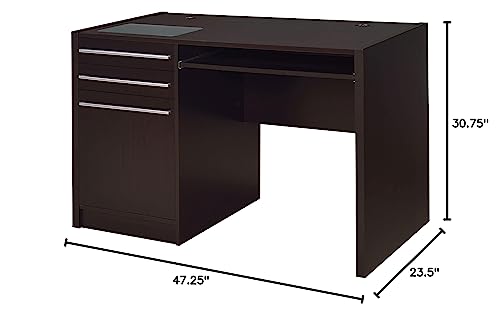 Coaster Furniture Halston 48-inch 2-Drawer Connect-it Office Cappuccino Ontario Single Pedestal Computer Desk with Charging Station 800702