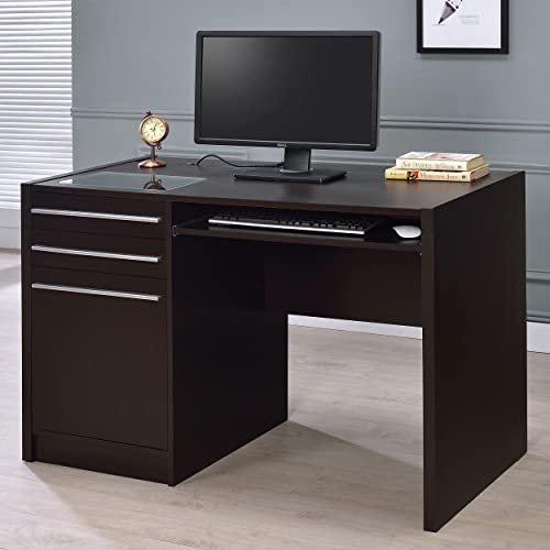 Coaster Furniture Halston 48-inch 2-Drawer Connect-it Office Cappuccino Ontario Single Pedestal Computer Desk with Charging Station 800702