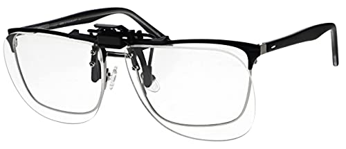 Magna-flip Clip on Flip up Magnifiers, 5.00 Power Converts Distance Glasses and Into Reading and Computer Glasses