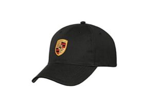 genuine porsche black crest logo cap