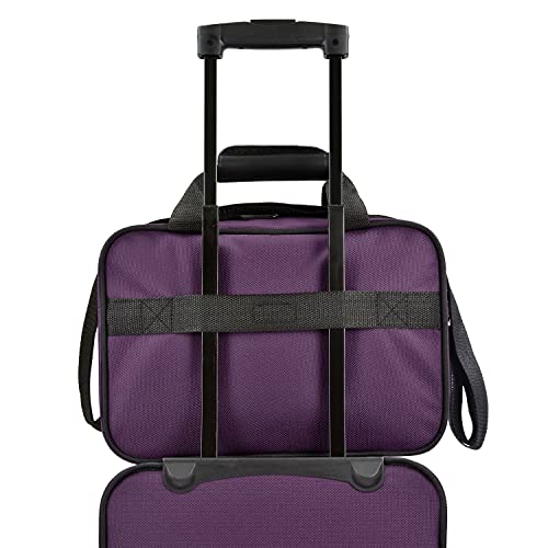 U.S. Traveler Rio Rugged Fabric Expandable Carry-on Luggage, Purple, 2 Wheel