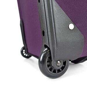 U.S. Traveler Rio Rugged Fabric Expandable Carry-on Luggage, Purple, 2 Wheel