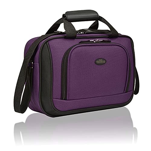 U.S. Traveler Rio Rugged Fabric Expandable Carry-on Luggage, Purple, 2 Wheel