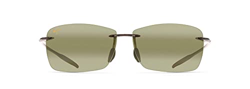 Maui Jim Men's and Women's Lighthouse Polarized Rimless Sunglasses, Trans Smoke Grey/Maui HT™, Medium