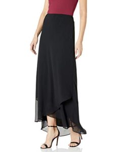 alex evenings womens long dress (regular and plus sizes) skirt, black, medium us