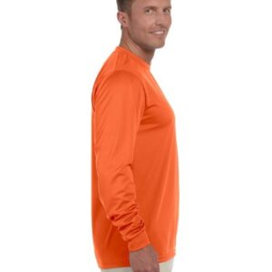 Augusta Sportswear Wicking Long Sleeve Sun Protection Athletic Shirt for Running, Hiking, Fishing, and Outdoor Activities, Orange, 3XL